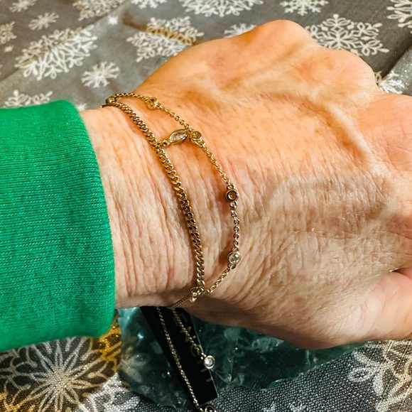 Givenchy Bracelet NWOT as it felll off.  Cubic Zirconia and Gold. Sliding sizer - Picture 4 of 5